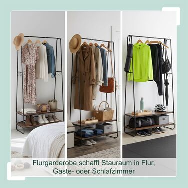 Підставка для одягу Relaxdays з 2 полицями