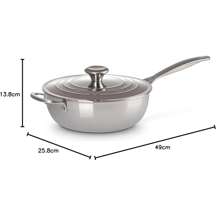 LE CREUSET Набір сковорідок з антипригарним покриттям 24 см (3 шт.) з нержавіючої сталі 3-ply PLUS