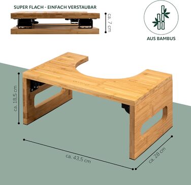 Електричний табурет для туалету Eluno з бамбука, складаний, антиковзкий, для дорослих та дітей - для полегшення при запорах та здуттях