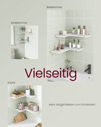Набір кутових настінних полиць VASAGLE L-подібні, індустріальний стиль, для вітальні, спальні та кухні, білий колір (2 шт.) LLS831B01