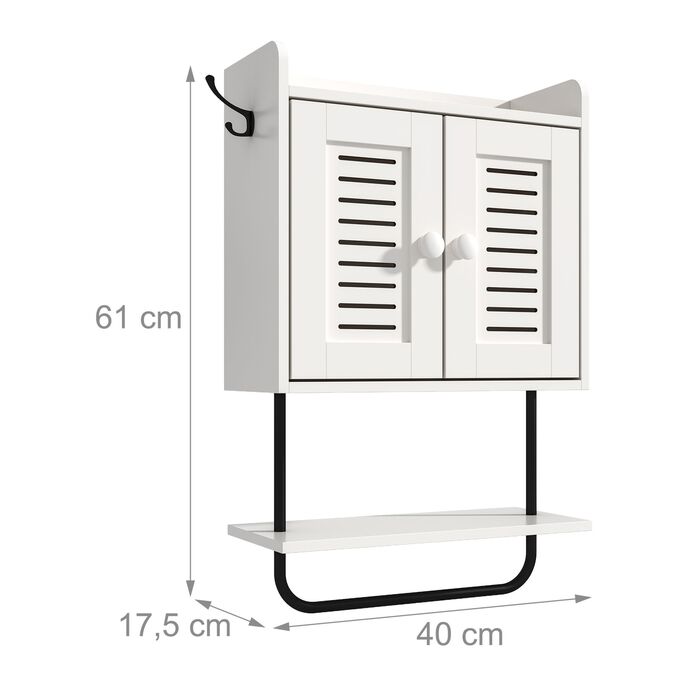 Підвісна поличка Relaxdays з тримачем для рушників