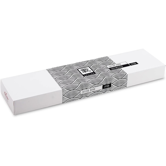 Кухонний ніж шеф-кухаря Zayiko Kuro Damast з лезом 20 см, з 67 шарів дамаської сталі, з ручкою з паккавуду