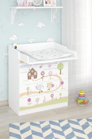 Комод-пеленальник Shefa Kids 800 білий - якісний комод з пеленальним столиком для дитячої кімнати