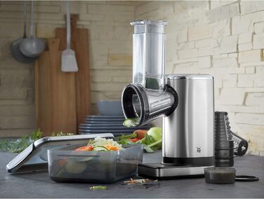 Електричний слайсер для овочів WMF Küchenminis Salat to go: 5 насадок, салатозбірник, Box