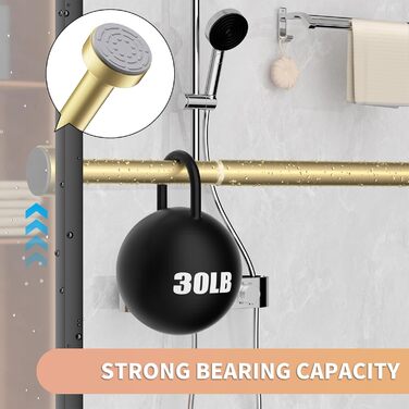 Штанга для душу, золота, 86-167 см, нержавіюча сталь, регульована, з пружинним натягом, антиковзаюча, без свердління, для ванної кімнати, гірлянда, вікно, золото 34'-66”