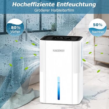 Електричний осушувач повітря 2800 мл з функцією відтавання та таймером, тихий осушувач для дому, підходить для підвалу, ванної кімнати, з 7-кольоровим LED-підсвічуванням та нічним режимом