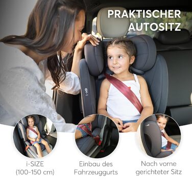 Автокрісло KikkaBoo 15-36 кг i-AID, група 2-3 (3-12 років), i-Size, регульована підголовник, армійний зелений