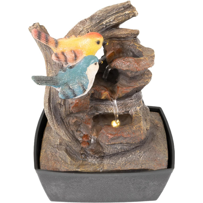 Критий фонтан LEMODO зі світлодіодним підсвічуванням настільний фонтан зі скляною кулею декоративний фонтан (птахи)