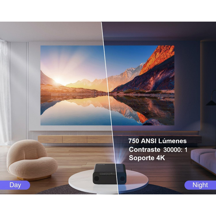 4K проєктор LED Beaer WiiUS 1100 ANSI з автофокусом, корекцією трапеції 6D, підтримкою Netflix, Dolby Audio, Wi-Fi 6, Bluetooth, Full HD 1080P для Android/iPhone (чорний)