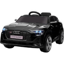 Дитячий електромобіль Audi E-tron 12V HOMCOM, з пультом, ременем безпеки, музикою (MP3/USB/TF), для дітей 3-5 років, чорний