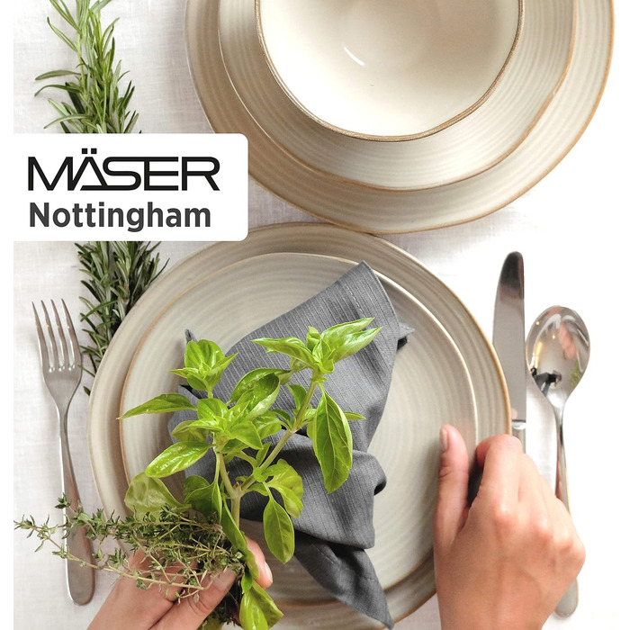 Набір вінтажних тарілок MSER 931371 Nottingham Series для обіднього набору з 4 предметів із виготовленням на замовлення круглої обідньої тарілки в стилі ретро та порцелянової плитки для супової тарілки