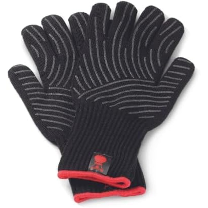 Преміум гриль-рукавички Weber L/XL, кевларові, з силіконовими вставками, чорні, захист від високих температур
