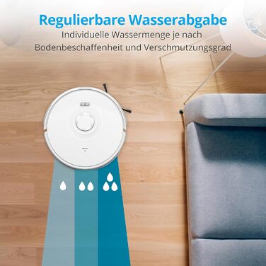 Робот-пилосос MEDION X10 SW з лазерною навігацією та функцією миття підлоги (2700Pa, 2-в-1, точна картографія, зони заборони, кілька поверхів)