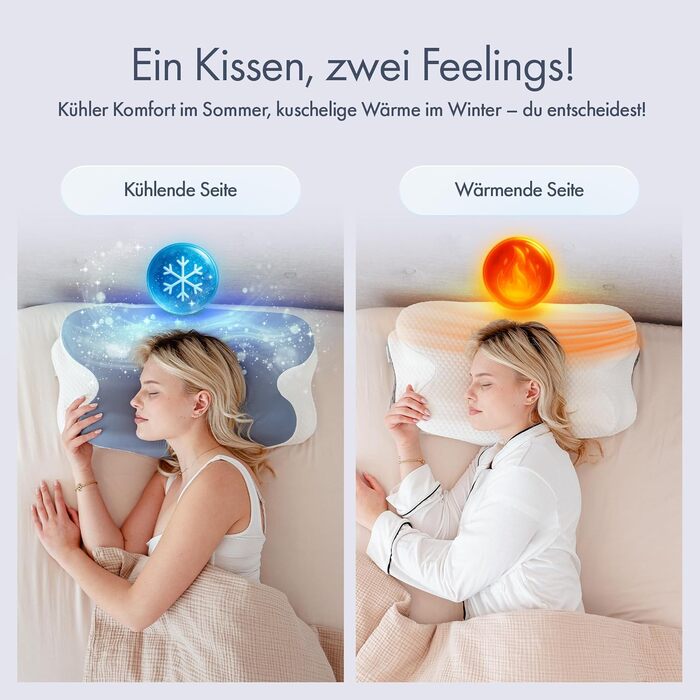 Ортопедична подушка Knoop Home & Living® з піною з пам'яті ефекту - для підтримки шиї та зняття болю - ідеально підходить для тих, хто спить на боці та на спині - знімний чохол