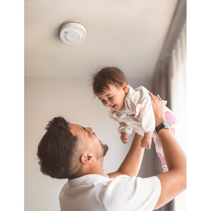 X-Sense Покращений димовий сповіщувач з батареєю на 10 років, фотоелектричний сенсор, сертифікований EN14604, SD2J0AX, набір 10 шт. Білий