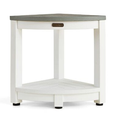 Крісло для душу Eck-Duschhocker, водонепроникне, з полівуд, для ванної кімнати, біле (білий+сірий)