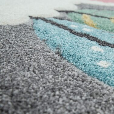Домашній килим Paco Дитяча сірий 3-D мотив Альпака Дизайн Пастельні кольори М'який міцний, Розмір 120x170 см (80 x 150 см)