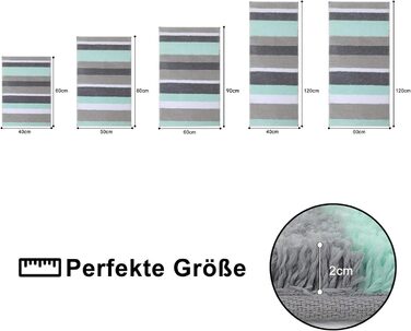Набір килимків для ванної кімнати Homaxy (2 шт.) з мікрофібри, 40x60 см + 40x120 см, зелено-сірий. Вбираючі, м'які, з високим ворсом