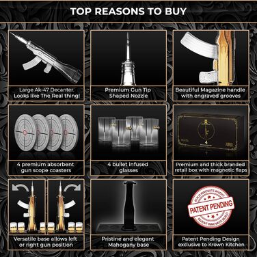 Набір віскі: карафа, пістолет-карафа, 4 келихи, 850 мл