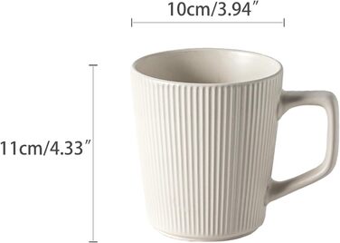 Набір кавових чашок 4 шт. - 500 мл - Матова кераміка - Набір чашок для кави та чаю - Мікрохвильова безпека, зручна ручка