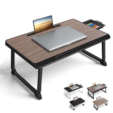 Стіл-підставка для ноутбука Bett: зручний стіл для роботи в ліжку, на дивані, в офісі (60x40, коричневий)