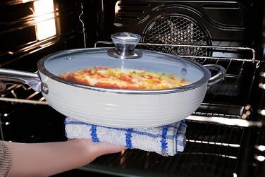 Сковорода INTIGNIS з кришкою з керамічним покриттям 28 см біла
