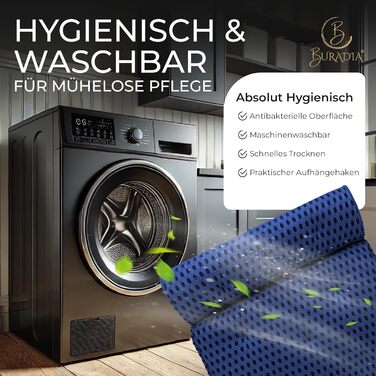 Подушка для ванни з сіткою для прання - Максимальний комфорт та розслаблення з новітньою технологією Air Mesh - Подушка для ванни з 7 міцними присосками - Підтримка шиї/голови (Темно-синій)