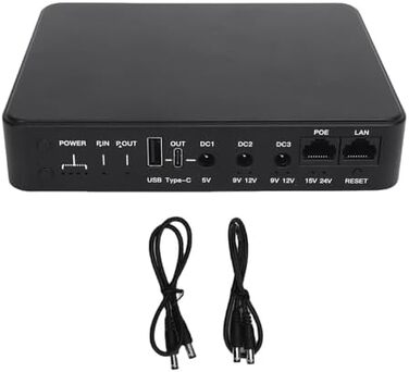 DC UPS 6 портів з Li-іон акумулятором 18000mAh для роутера та офісу. Підтримка 5V, 9V, 12V, 15V, 24V, USB Type-C, POE
