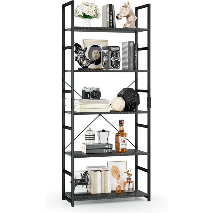 Стелаж OTK з 5 полицями, високий, для офісу та дому, білий (Carbon, 5-Shelf)