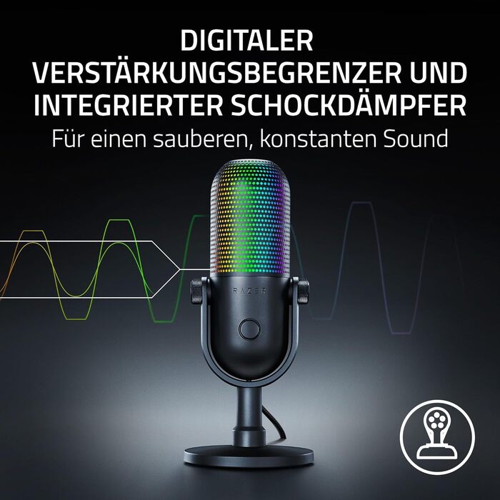 Мікрофон Razer Seiren V3 Mini - компактний USB мікрофон з LED-індикатором та інтегрованим демпфером