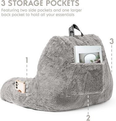 Підкушник Nestlé Pelz для читання та відпочинку в ліжку, штучне хутро, з підлокітниками, для дорослих та дітей, салатовий колір