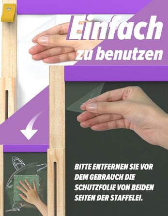 Мольберт Joyooss для дітей, регульований, дерев'яний, двосторонній, сухий маркер, з аксесуарами для малювання, подарунок для малюків 4-8 років (РОЖЕВИЙ)