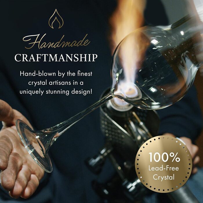 Скляний набір Elixir Glassware для червоного вина (4 шт.) – 625 мл, преміум-кристал, ручної витримки