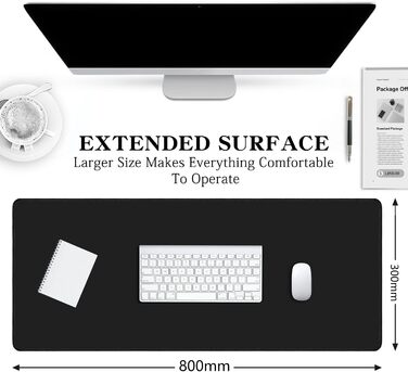 Килимок для миші ігровий RGB 900x400 мм XXL, вологостійкий, з підсвічуванням, чорний