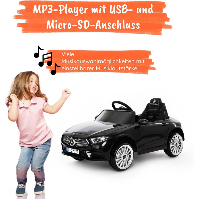 Дитячий електромобіль Mercedes CLS 350 AMG Babycar, 12V, ліцензія, шкіряне сидіння, MP3, пульт, чорний