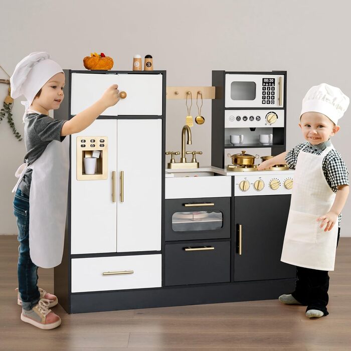 Дерев'яна іграшкова кухня для дітей – інтерактивний набір з 12 аксесуарами, від 3 років