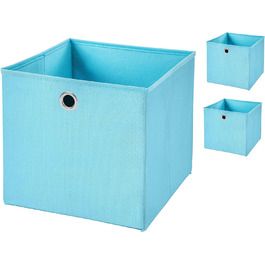 Кошик для зберігання Stick&Shine 3 шт. Складна коробка 32 x 32 x 32 см Кошик для полиць складний (світло-блакитний)