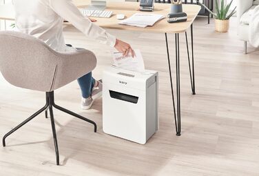 Leitz IQ 10X Premium Protect: Шредер для документів P4, 8 листів, частинковий різання, білий, для офісу та дому, сертифікований TÜV+GS