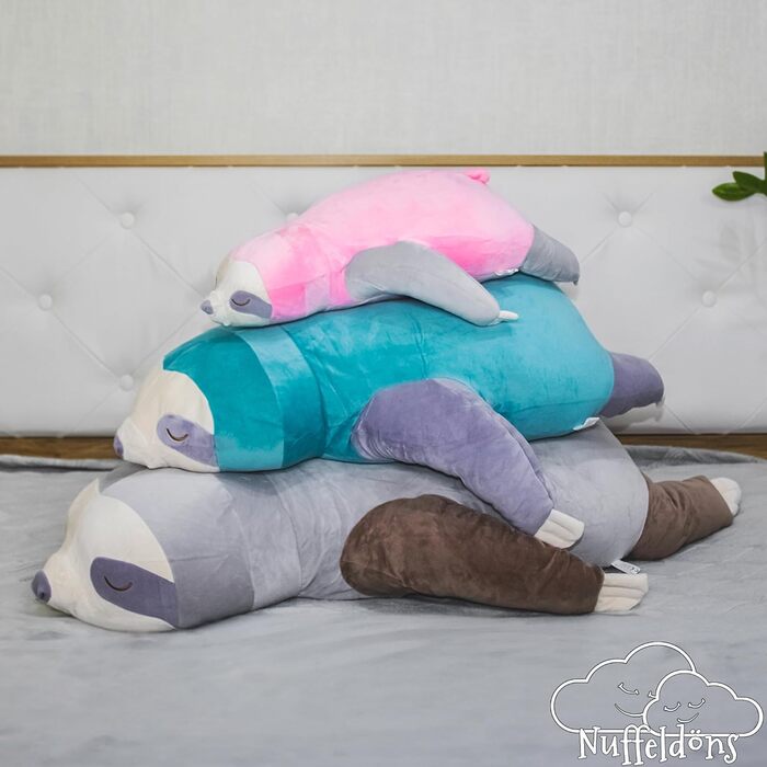 Подушка для шиї Nuffeldns Cuddly Toy Подушка для годування Подушка для вагітних Лінивець, бірюза, 80 см