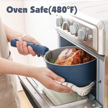 Набір посуду SENSARTE з керамічним покриттям, 17 предметів. Антипригарне покриття, підходить для всіх плит, безпечний (без PFAS, PTFE, PFOA, PFOS).