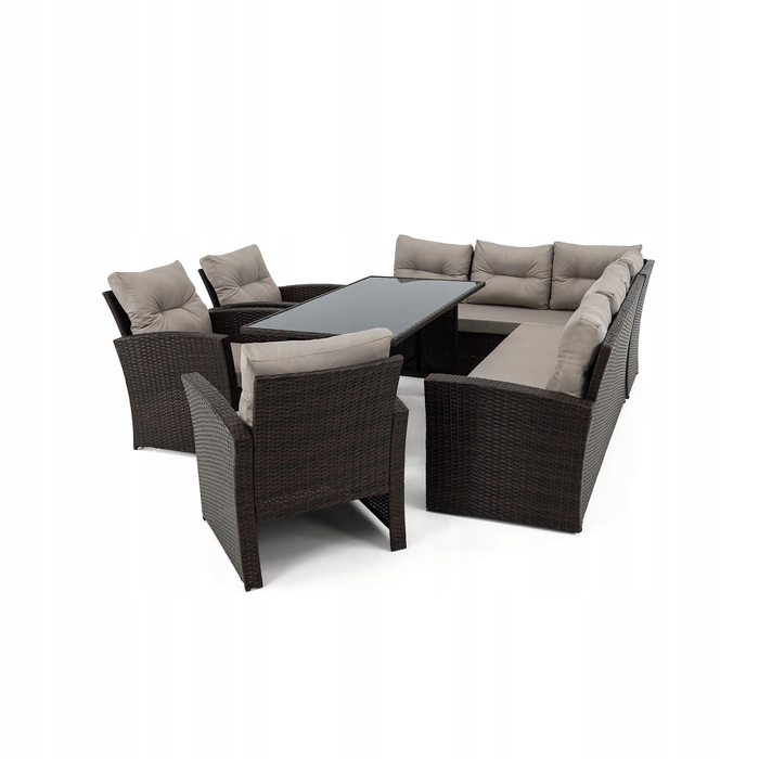 Комплект садових меблів із техноротанга EMWOmeble, сірий, 5 предметів