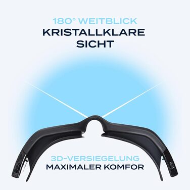 Водні окуляри для плавання з обробкою проти запотівання - водонепроникні, захищені від ультрафіолету та зручні - доступні в багатьох кольорах - Окуляри для дайвінгу унісекс для дорослих, підлітків і дітей - швидке регулювання (чорний/прозорий)