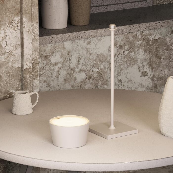 LED настільна лампа Palmina 842 з димуванням, акумулятор 4400mAh, IP54, для дому та саду, 1 шт. (білий)