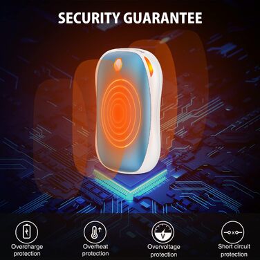 Електричний грієчка для рук 5000mAh, 2 шт. - багаторазовий кишеньковий грієчка для активного відпочинку, зимовий подарунок для дітей, жінок та чоловіків (блакитний)