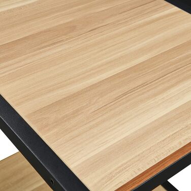 Двоярусний стіл для принтера Padma з універсальними роликами 45 x 35 см, мобільний, з дерева та металу, для офісу, факса, копіювальника, сканера SZCJ-20401-BK (волоський горіх)