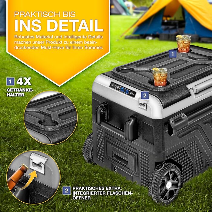 Автомобільний холодильник Tillvex® Kompressor 40-60л з Wi-Fi, 12/24V/230V, до -20°C для авто, вантажівок, кемпінгу