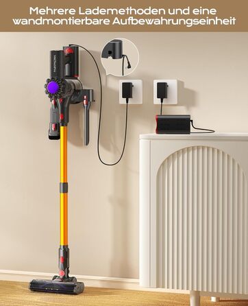 Бездротовий акумуляторний пилосос V15: 35KPa, 6-в-1, для тварин, тверді підлоги та килими