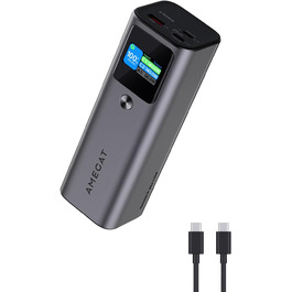 Вт, Power Bank 27600 мАг, зовнішній акумулятор USB C, 3 порти, цифровий дисплей, швидка підзарядка 140 Вт, для ноутбуків, планшетів, смартфонів, навушників тощо, 140