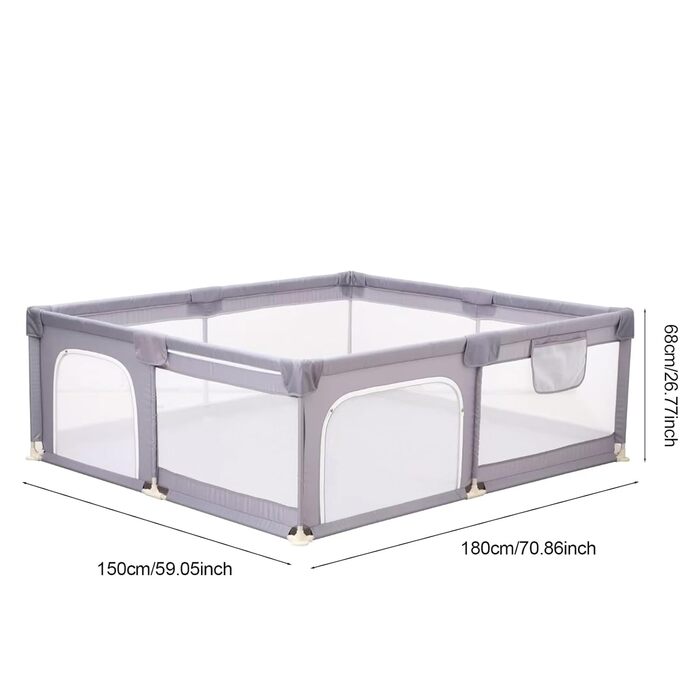 Дитячий ігровий центр Laufstall 150x180 см: складаний, портативний, з безпечним сітком та кріпленнями