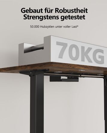 Регульований стіл Flamaker 160x80 см: електричний, з пам'яттю, для офісу, комп'ютерний, з кабелеуправлінням, коричневий вінтаж